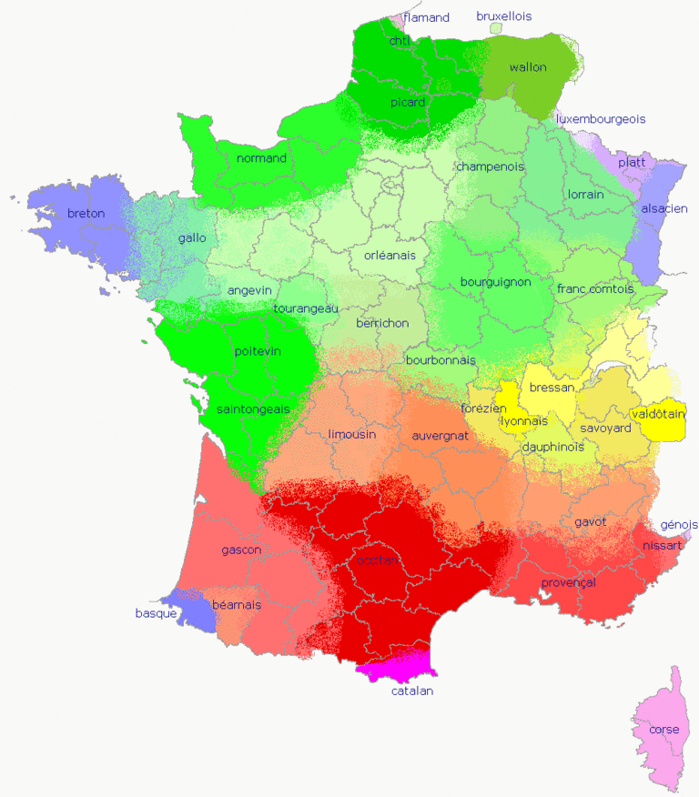 french map of languages better quality