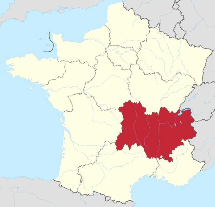 Auvergne Rhône Alpes carte